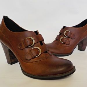 Indigo Clarks Brown Leather Mary Jane Heels Shoe